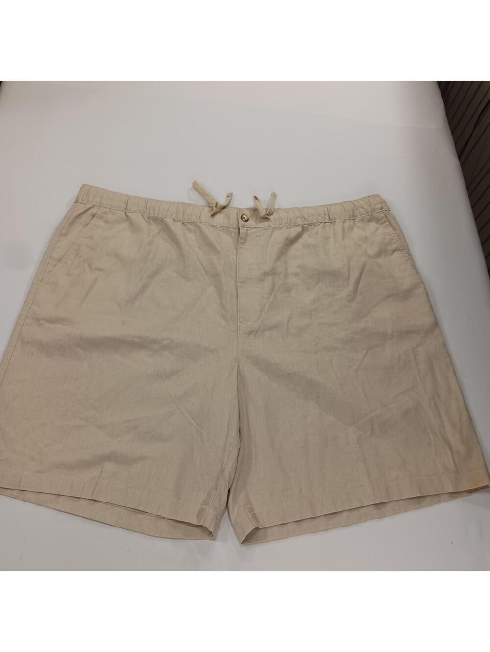 Island Passport Women's Beige Plus Size Linen Cotton Blend Shorts 4XL (52×10)